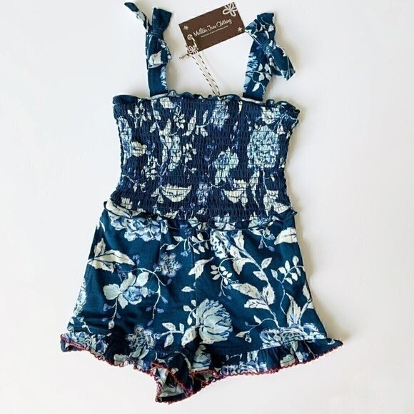 NWT Matilda Jane Girl Camille Blue Floral Print Girl Romper 4T 6 Years 10 Years - Picture 7 of 8